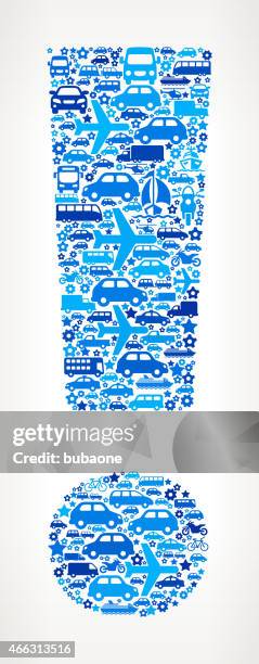 blue exclamation mark on transportation interface icon pattern - subway train side view stock illustrations