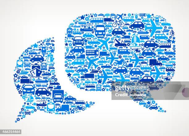 blue speech bubbles on transportation interface icon pattern - subway train side stock illustrations