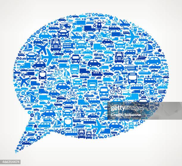 blue speech bubble on transportation interface icon pattern - sailing ship front stock illustrations