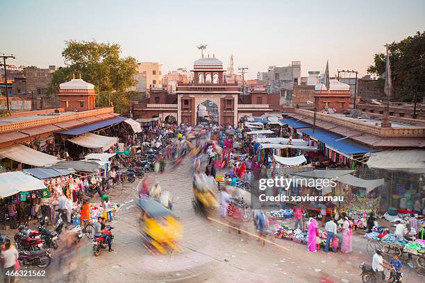 busy jodhpur - twilight market stock pictures, royalty-free photos & images