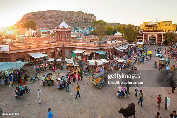 jodhpur-markt - meherangarh fort stock-fotos und bilder