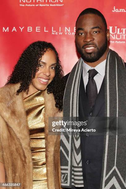 Lauran Williamson Tuck and Justin Tuck attend the Super Bowl XLVIII Party Hosted By Shape And Men's Fitness at Cipriani 42nd Street on January 31,...