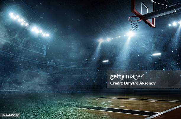 fußball auf basketball - scoreboard stock-fotos und bilder