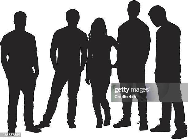 stockillustraties, clipart, cartoons en iconen met group of friends - friendship man woman