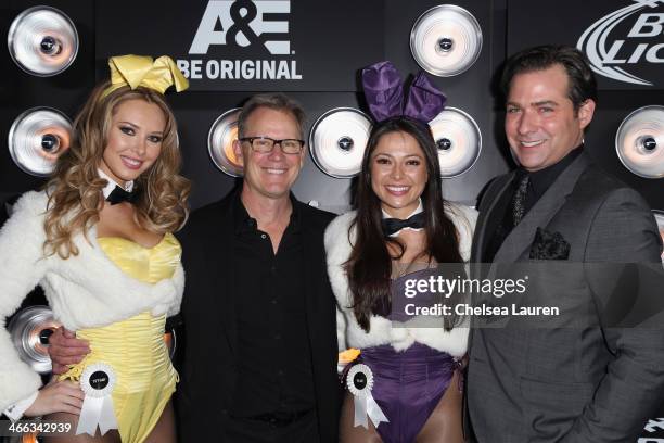 Playboy Playmate Miss September 2011 Tiffany Toth, Playboy CEO Scott Flanders, Playboy Playmate Miss August 2004 Pilar Lastra and Playboy Publisher...