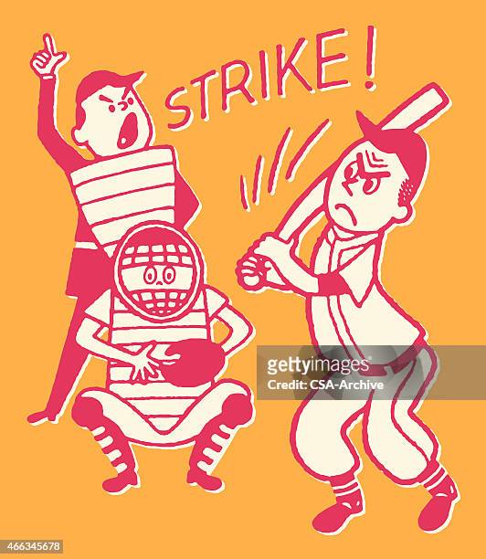 ilustraciones, imágenes clip art, dibujos animados e iconos de stock de strike de béisbol - baseball umpire