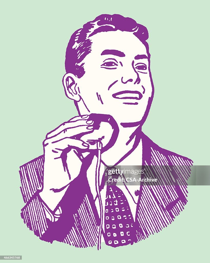 Man Using Electric Razor High-Res Vector Graphic - Getty Images