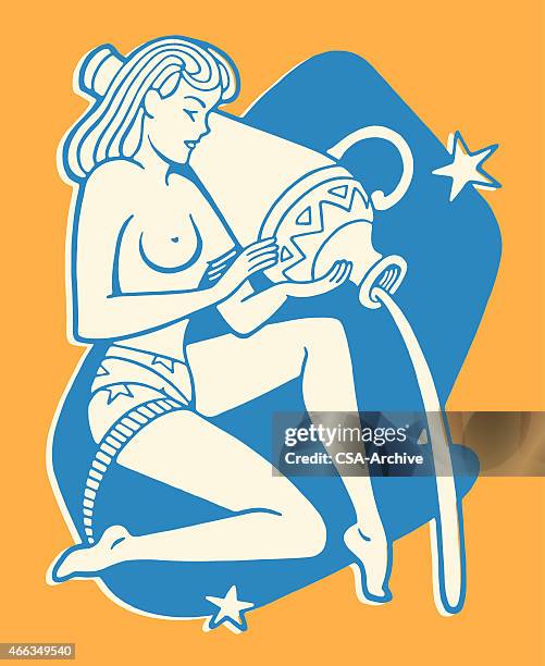 aquarius zodiac-symbol - wassermann-astrologisches-luftzeichen stock-grafiken, -clipart, -cartoons und -symbole