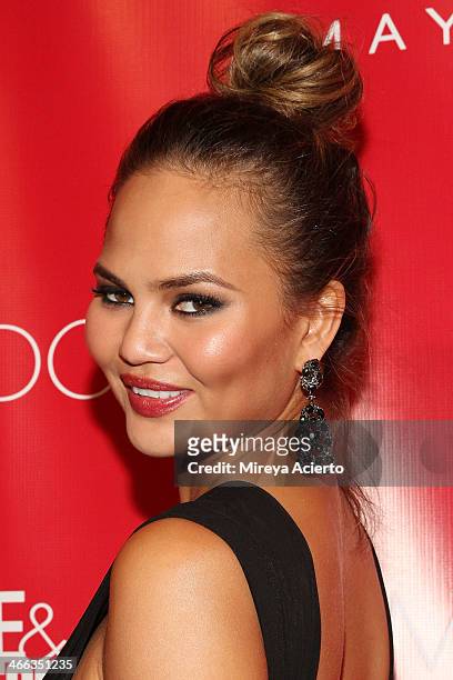 Christine Teigen attends Super Bowl XLVIII Party Hosted By Shape And Men's Fitness at Cipriani 42nd Street on January 31, 2014 in New York City.