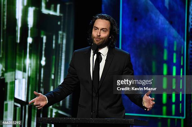 Actor Chris D'Elia speaks onstage at The Comedy Central Roast of Justin Bieber at Sony Pictures Studios on March 14, 2015 in Los Angeles, California....