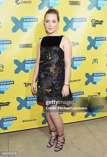 Actress Saoirse Ronan attends the "Lost River" premiere during the 2015 SXSW Music, Film + Interactive Festival at Topfer Theatre at ZACH on March...