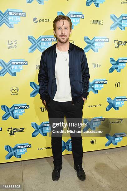 Director/writer Ryan Gosling attends the "Lost River" premiere during the 2015 SXSW Music, Film + Interactive Festival at Topfer Theatre at ZACH on...