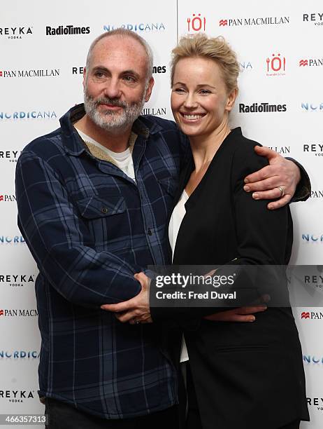 Kim Bodnia and Sofia Helin attend Nordicana 2014 at Old Truman Brewery on February 1, 2014 in London, England.