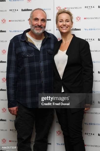 Kim Bodnia and Sofia Helin attend Nordicana 2014 at Old Truman Brewery on February 1, 2014 in London, England.