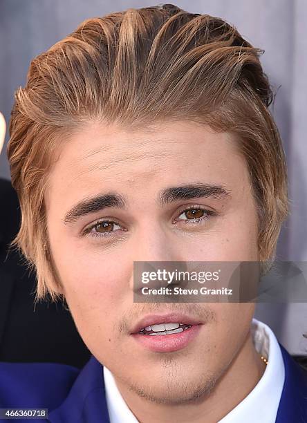 Justin Bieber arrives at the Comedy Central Roast Of Justin Bieber on March 14, 2015 in Los Angeles, California.