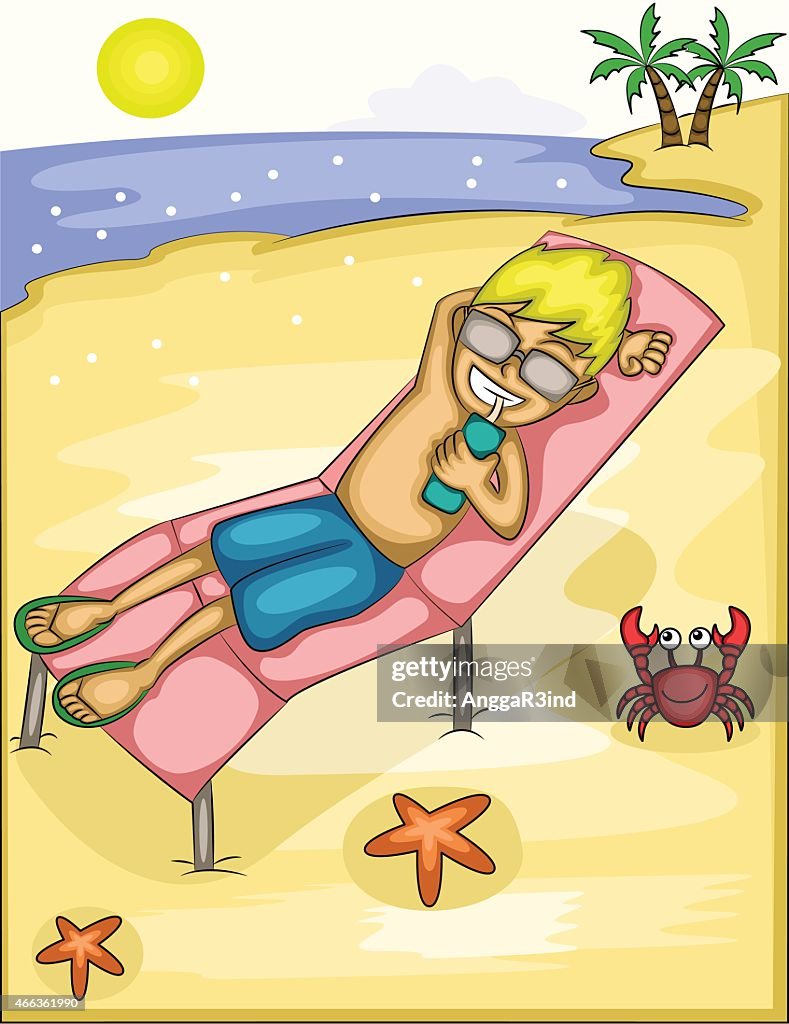Boy Having Holiday at Beach