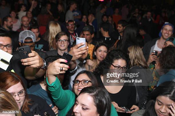 Fans attend the premiere of "Moonwalkers" during the 2015 SXSW Music, Film + Interactive Festival at Alamo Ritz on March 14, 2015 in Austin, Texas.