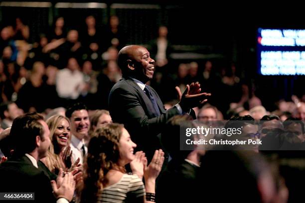 Comedian Dave Chapelle in the audience at The Comedy Central Roast of Justin Bieber at Sony Pictures Studios on March 14, 2015 in Los Angeles,...