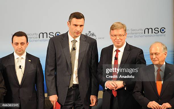 Vitali Klitschko , Ukrainian member of the opposition and former world heavyweight champion attends at a panel discussion which is moderated by...