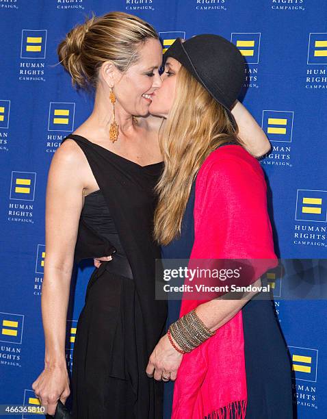 Actress Maria Bello and Clare Munn attend the 2015 Human Rights Campaign Los Angeles Gala dinner at JW Marriott Los Angeles at L.A. LIVE on March 14,...