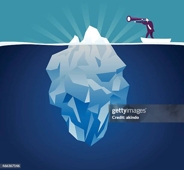 stockillustraties, clipart, cartoons en iconen met iceberg - handtelescoop