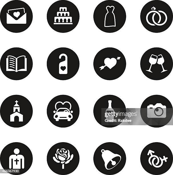 wedding icons - black circle series - engagement ring clipart stock illustrations