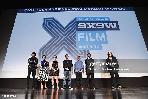 Composer Johnny Jewel, actors Eva Mendes, Saoirse Ronan, Ben Mendelsohn and Iain De Caestecker, director/writer Ryan Gosling, and SXSW Film Festival...