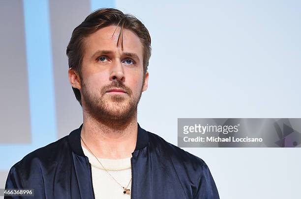 Director/writer Ryan Gosling takes part in a Q&A following the "Lost River" premiere during the 2015 SXSW Music, Film + Interactive Festival at...