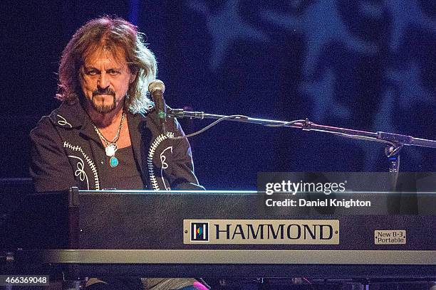 Musician Gregg Rolie performs on stage with Ringo Starr & His All-Starr Band at Pala Casino on March 14, 2015 in Pala, California.