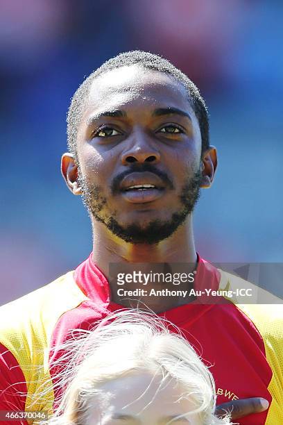 Regis Chakabva of Zimbabwe during the 2015 ICC Cricket World Cup match between India and Zimbabwe at Eden Park on March 14, 2015 in Auckland, New...