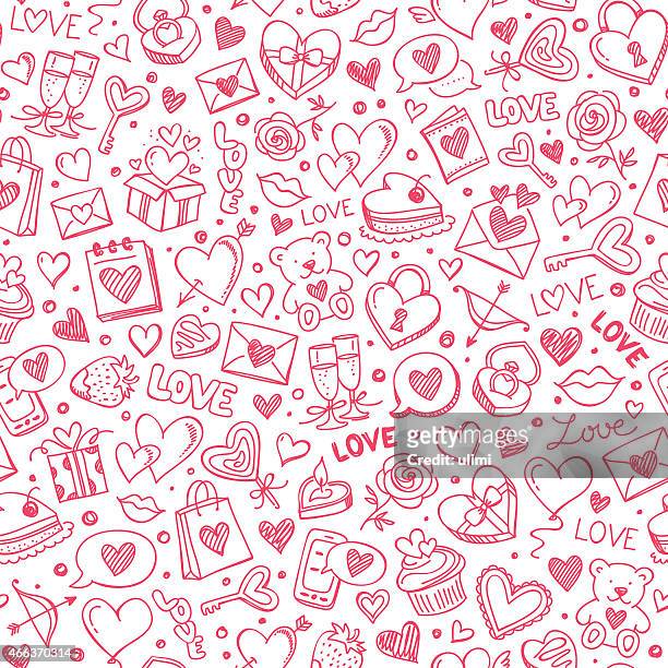 stockillustraties, clipart, cartoons en iconen met seamless pattern - valentines day
