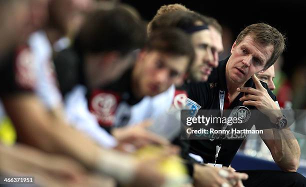 Headcoach Martin Heuberger of Germany during the All Star Game 2014 between Germany and the Handball Bundesliga Allstars at Arena Leipzig on February...