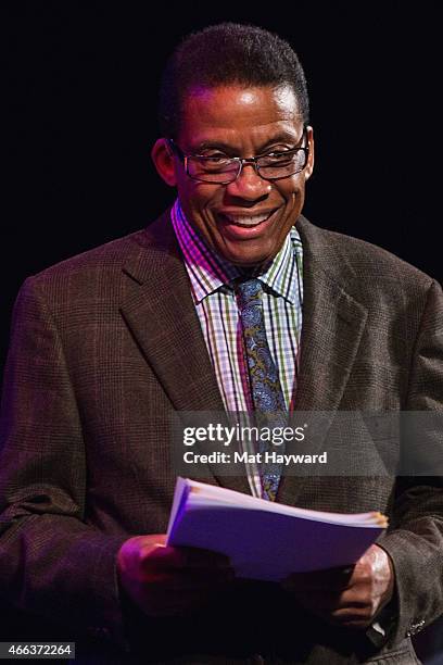 Herbie Hancock performs on stage opening night of his tour with Chick Corea at the Paramount Theatre on March 14, 2015 in Seattle, Washington.