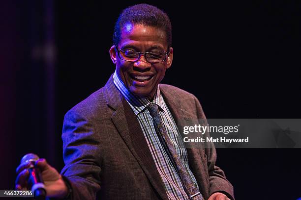 Herbie Hancock performs on stage opening night of his tour with Chick Corea at the Paramount Theatre on March 14, 2015 in Seattle, Washington.