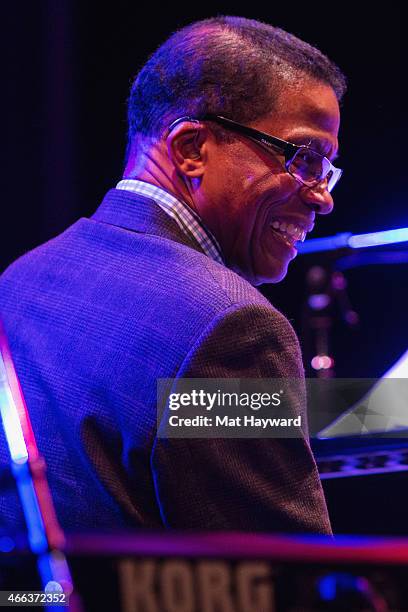 Herbie Hancock performs on stage opening night of his tour with Chick Corea at the Paramount Theatre on March 14, 2015 in Seattle, Washington.