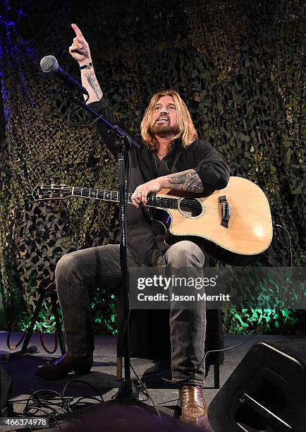 Singer Billy Ray Cyrus attends the Salute To Heroes service gala to benefit The National Foundation For Military Family Support at The Majestic...