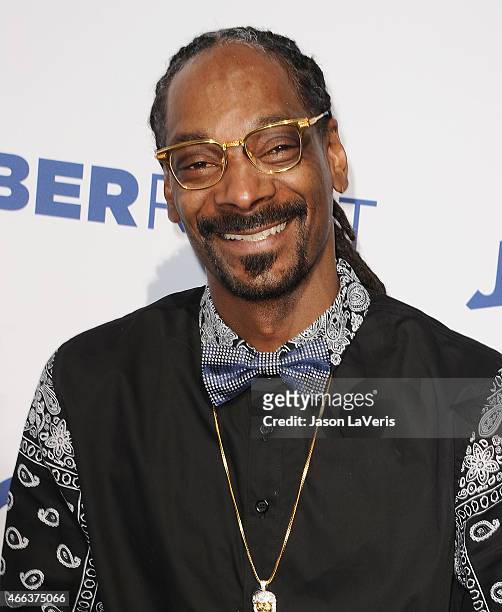 Snoop Dogg attends the Comedy Central Roast Of Justin Bieber on March 14, 2015 in Los Angeles, California.