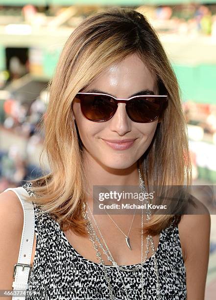 Actress Camilla Belle visits the The Moet and Chandon Suite at the 2015 BNP Paribas Open on March 14, 2015 in Indian Wells, California.