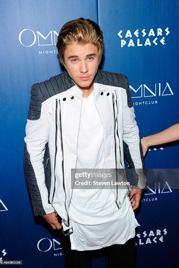 Justin Bieber Celebrates 21st Birthday At Omnia Nightclub's Opening Weekend