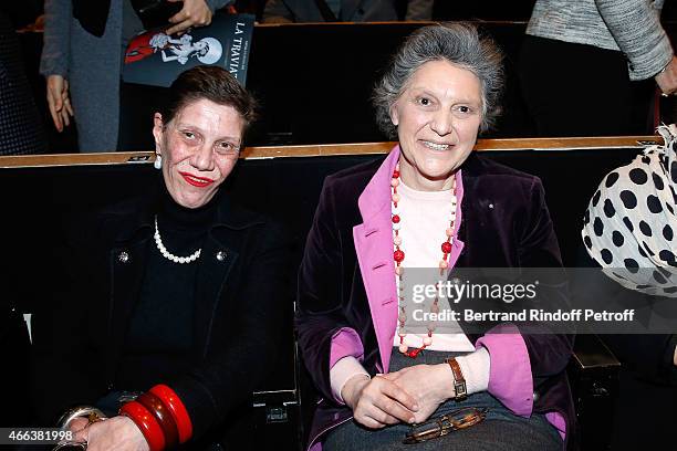 Princess Diane de Beauvau Craon and her sister Owner of 'Chateau de Haroue", Princess Minnie de Beauvau Craon attends the Opera 'La traviata', 'Opera...