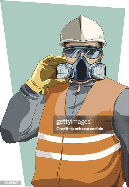 bildbanksillustrationer, clip art samt tecknat material och ikoner med respiratory protection - gasmask