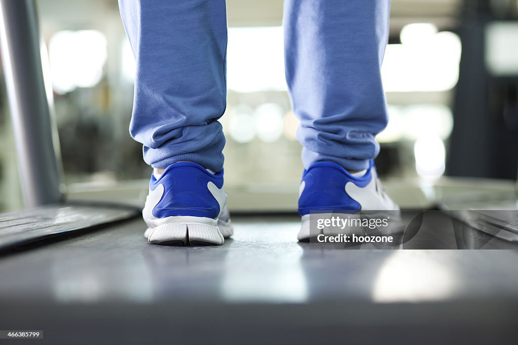 Feet on treadmill