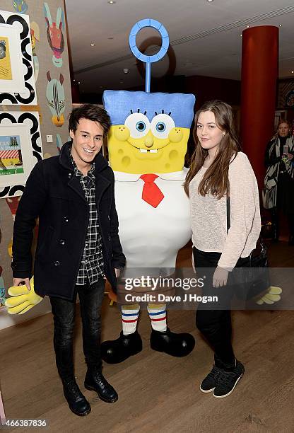 Raphael Gomes and Felicite Tomlinson attend "The Spongebob Movie: Sponge Out of Water" UK Gala screening on March 15, 2015 in London, England.