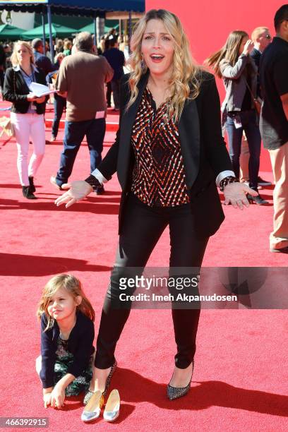 Actress Busy Philipps and her daughter, Birdie Leigh Silverstein, attend the premiere of 'The LEGO Movie' at Regency Village Theatre on February 1,...