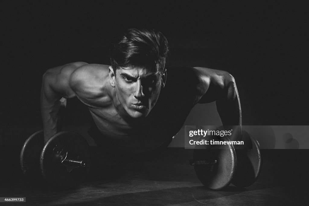Strong Man Work Out Push Up Strength