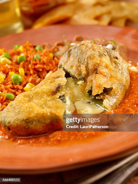 chile relleno - stuffed poblano pepper - chile relleno stock pictures, royalty-free photos & images