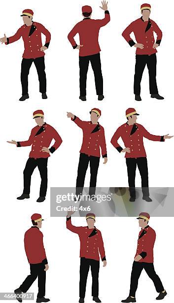 valet - bell boy hat stock illustrations