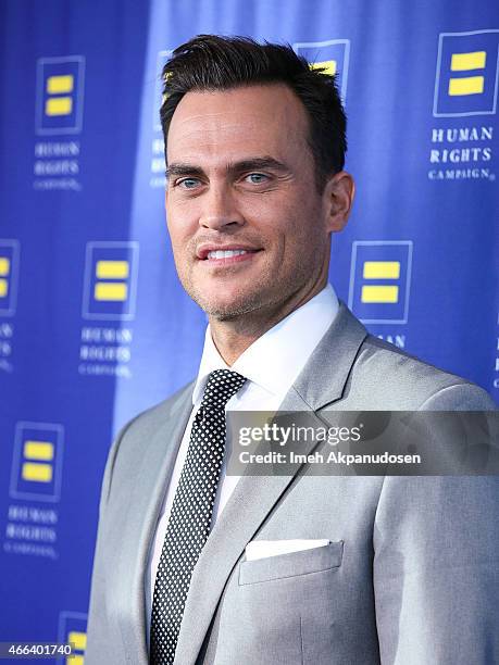 Actor Cheyenne Jackson attends the 2015 Human Rights Campaign Los Angeles Gala Dinner at JW Marriott Los Angeles at L.A. LIVE on March 14, 2015 in...