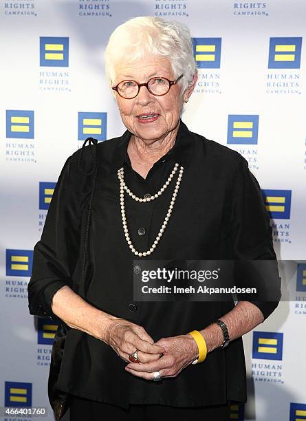 Betty DeGeneres attends the 2015 Human Rights Campaign Los Angeles Gala Dinner at JW Marriott Los Angeles at L.A. LIVE on March 14, 2015 in Los...