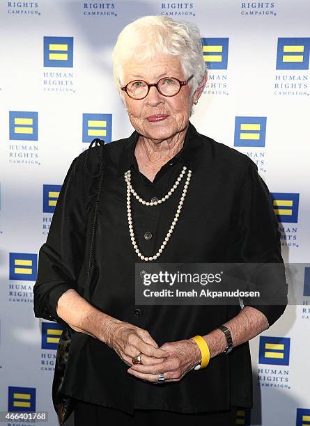 Betty DeGeneres attends the 2015 Human Rights Campaign Los Angeles Gala Dinner at JW Marriott Los Angeles at L.A. LIVE on March 14, 2015 in Los...